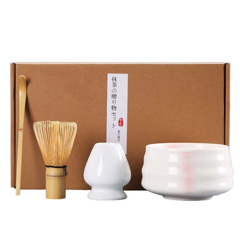 MATCHA SET - WHITE WITH PINK STRIPE